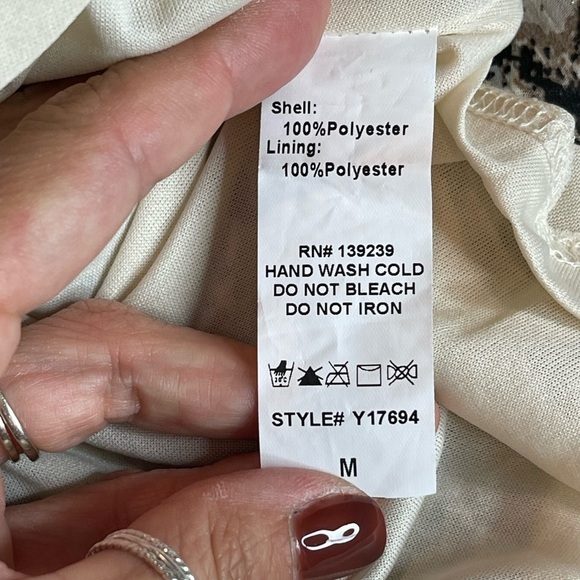 Do+Be Long Sleeve Surplice V Neck Snakeskin Print Ruffle Skirt Mini Dress NWT - Picture 12 of 16